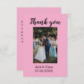 写真 現代 エレガント シンプル ウェディング サンクス サンキューカード (正面/裏面)