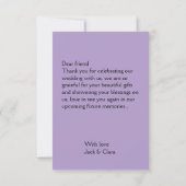 写真 現代 エレガント シンプル ウェディング サンクス サンキューカード (裏面)