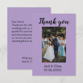 写真 現代 エレガント シンプル ウェディング サンクス サンキューカード (正面/裏面)