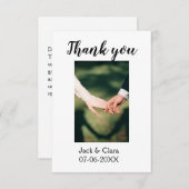 写真 現代 エレガント シンプル ウェディング サンクス サンキューカード (正面/裏面)