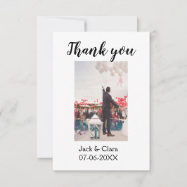 写真 現代 エレガント シンプル ウェディング サンクス サンキューカード