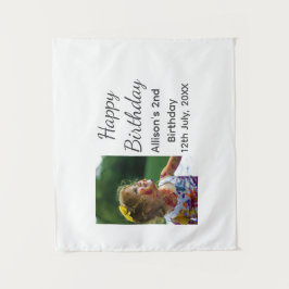 写真 現代 クラシック 名前 日付 ハッピーバースデー タペストリー