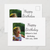 写真 現代 クラシック 名前 日付 ハッピーバースデー ポストカード (正面/裏面)