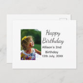 写真 現代 クラシック 名前 日付 ハッピー バースデー ポストカード (正面/裏面)