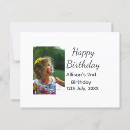 写真 現代 クラシック 名前 日付 ハッピー バースデー ポストカード