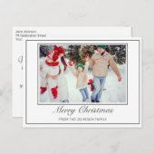 写真 現代 ミニマル クリスマス グリーティング 案内ポストカード (正面/裏面)