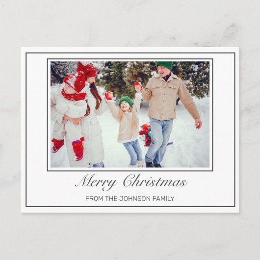 写真 現代 ミニマル クリスマス グリーティング 案内ポストカード (正面)