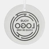 写真、画像、またはビジネスロゴのカスタム ガラスオーナメント (裏面)