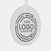 写真、画像、またはビジネスロゴのカスタム ガラスオーナメント (正面右)