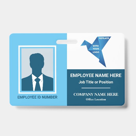 写真 病院 医療 会社 任意の色 テンプレート バッジ (正面)