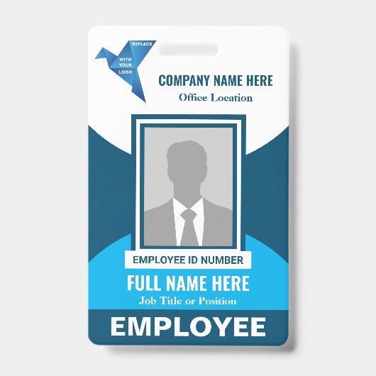 写真 病院 医療 会社 任意の色 テンプレート バッジ (正面)