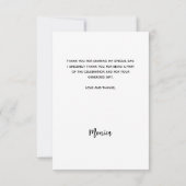 写真 白いエレガントな ブライダルシャワー サンキューカード (裏面)