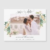  写真、白い結婚式、日付の磁石を保存 (正面)