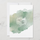 写真、白と緑の結婚式の日付を保存 セーブザデート (裏面)