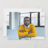 写真 白 バーガンディー PhD 卒業パーティー 招待状 (裏面)