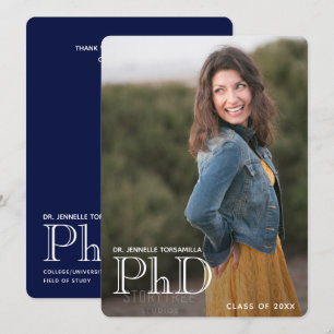 写真 白 青 PhD 卒業のお知らせ