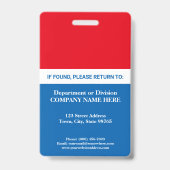 写真 社員 トリコロール 任意 カラー テンプレート ID バッジ (裏面)