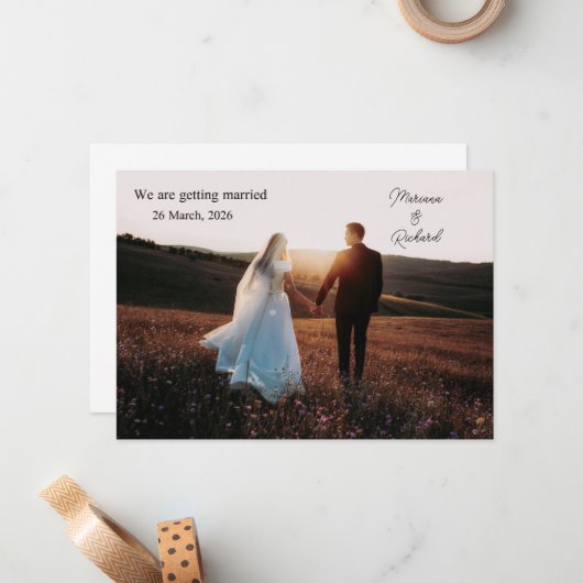 写真、私たちは結婚の発表を取得している ノートカード (正面/裏面インサイチュ)