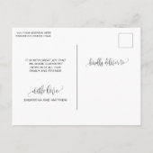 写真, 私たち、婚約しました ブラックカリグラフィー婚約 案内ポストカード (裏面)