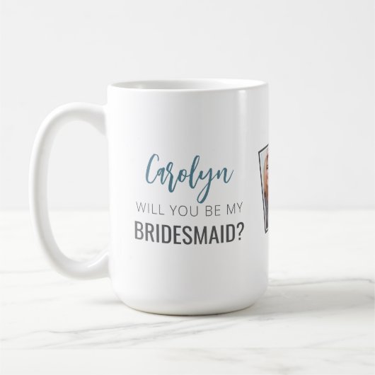 写真「私の花嫁の介添人になってくれる？」 コーヒーマグカップ (左)