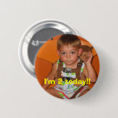 写真、私は今日2才です!! 缶バッジ (正面&裏面)