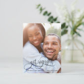 写真 結婚しました 黒のカリグラフィー, 結婚報告 案内ポストカード (スタンド正面)