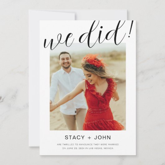 写真 結婚発表 招待状 (正面)