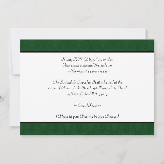 写真 結婚50周年パーティー 招待状 (裏面)