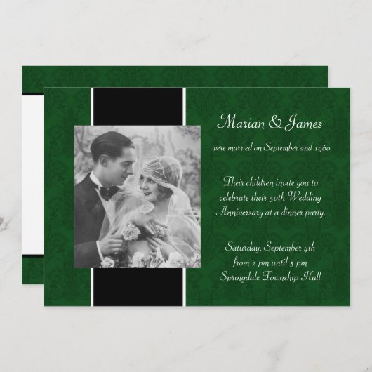 写真 結婚50周年パーティー 招待状 (正面/裏面)