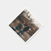 写真 結婚 披露パーティー 感謝 スタンダードカクテルナプキン (角)