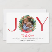 写真、緑とホリーの喜びパーソナライズされた シーズンカード (正面)