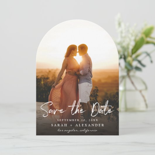 写真 – 縦書き日付と手書き入力2円弧を保存 招待状 (スタンド正面)