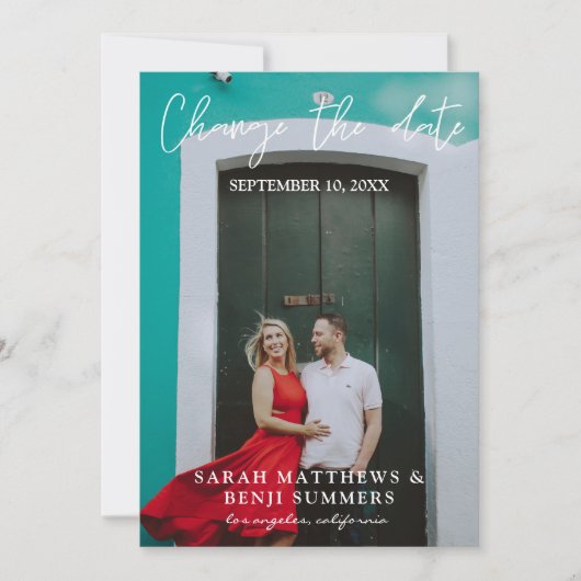 写真 - 縦 変更する 日付 招待状 (正面)