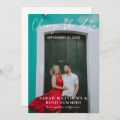 写真 - 縦 変更する 日付 招待状 (正面/裏面)