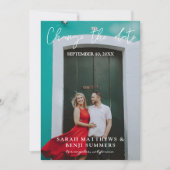 写真 - 縦 変更日 招待状 (正面)