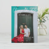 写真 - 縦 変更日 招待状 (スタンド正面)