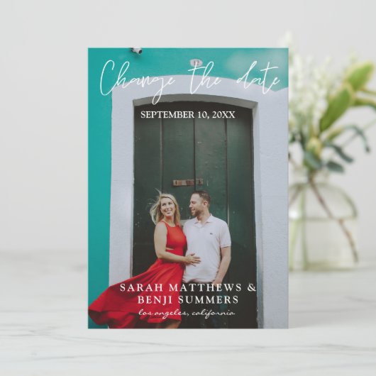 写真 - 縦 変更日 招待状 (スタンド正面)