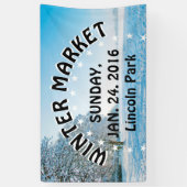 写真 – 美しい冬の公園+あなたのアイディア 横断幕 (縦)