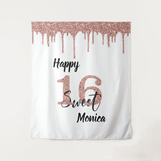 写真 背景 スタジオ スイート16 16歳 ローズゴールド タペストリー (正面)