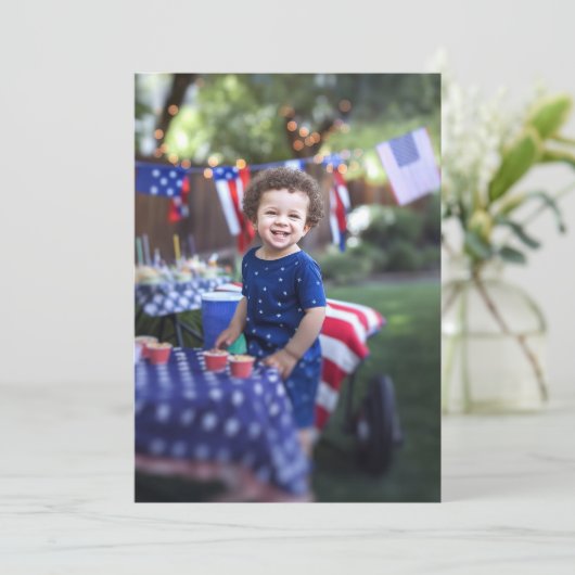 写真 背景 バースデー パーティー ヴェラム 招待状 (スタンド正面)