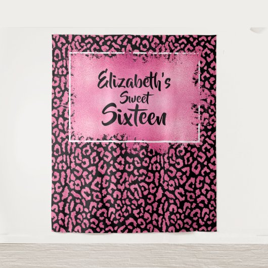 写真 背景 誕生日 パーティー ヒョウ 絵画 タペストリー (正面)