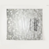 写真 背景 30歳 誕生日 シルバー グリッター ライト タペストリー (正面(横))