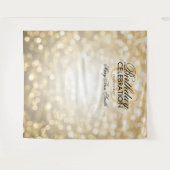 写真 背景 60歳 誕生日 ゴールド グリッター ライト タペストリー (正面(横))