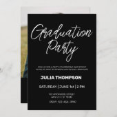 写真・脚本タイポグラフィ卒業パーティー 招待状 (正面/裏面)