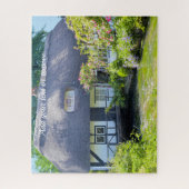 写真、英国の茅葺き屋根小屋&ガーデン ジグソーパズル (縦)