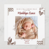 写真 赤ちゃんのお知らせ - カスタマイズ可能 シーズンカード (正面/裏面)