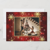 写真 赤 ゴールド スノーフレーク クリスマス Xmas ホリデー (正面)
