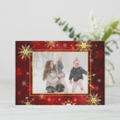 写真 赤 ゴールド スノーフレーク クリスマス Xmas ホリデー (スタンド正面)