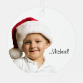 写真 – 赤、白、金ゴールドクリスマス カスタマイズ | メタルオーナメント (裏面)