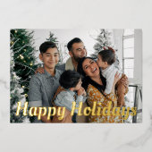 **写真 輝くホリデーシーズンのメッセージ** 箔シーズンカード (正面)